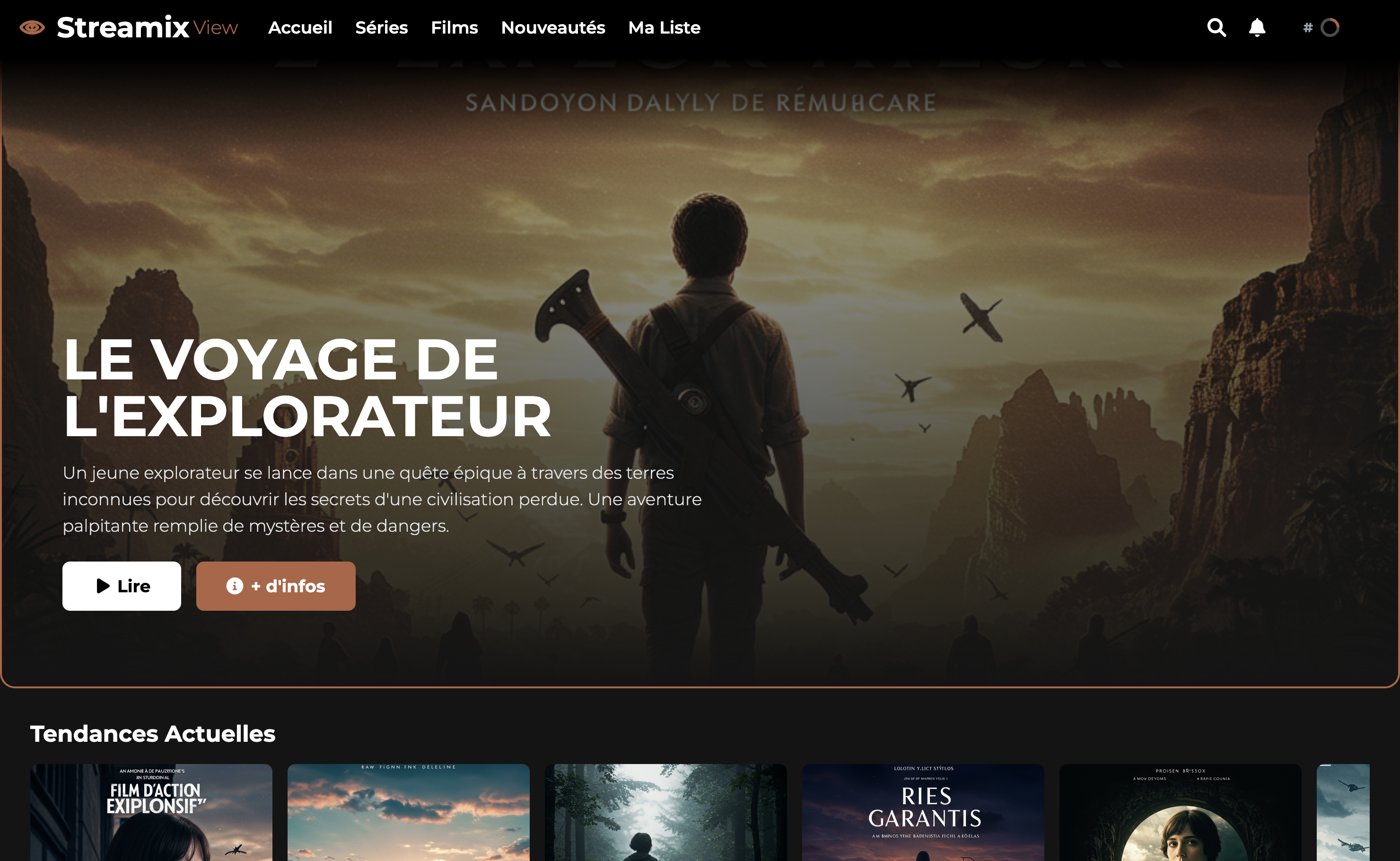 Interface de Streamix View